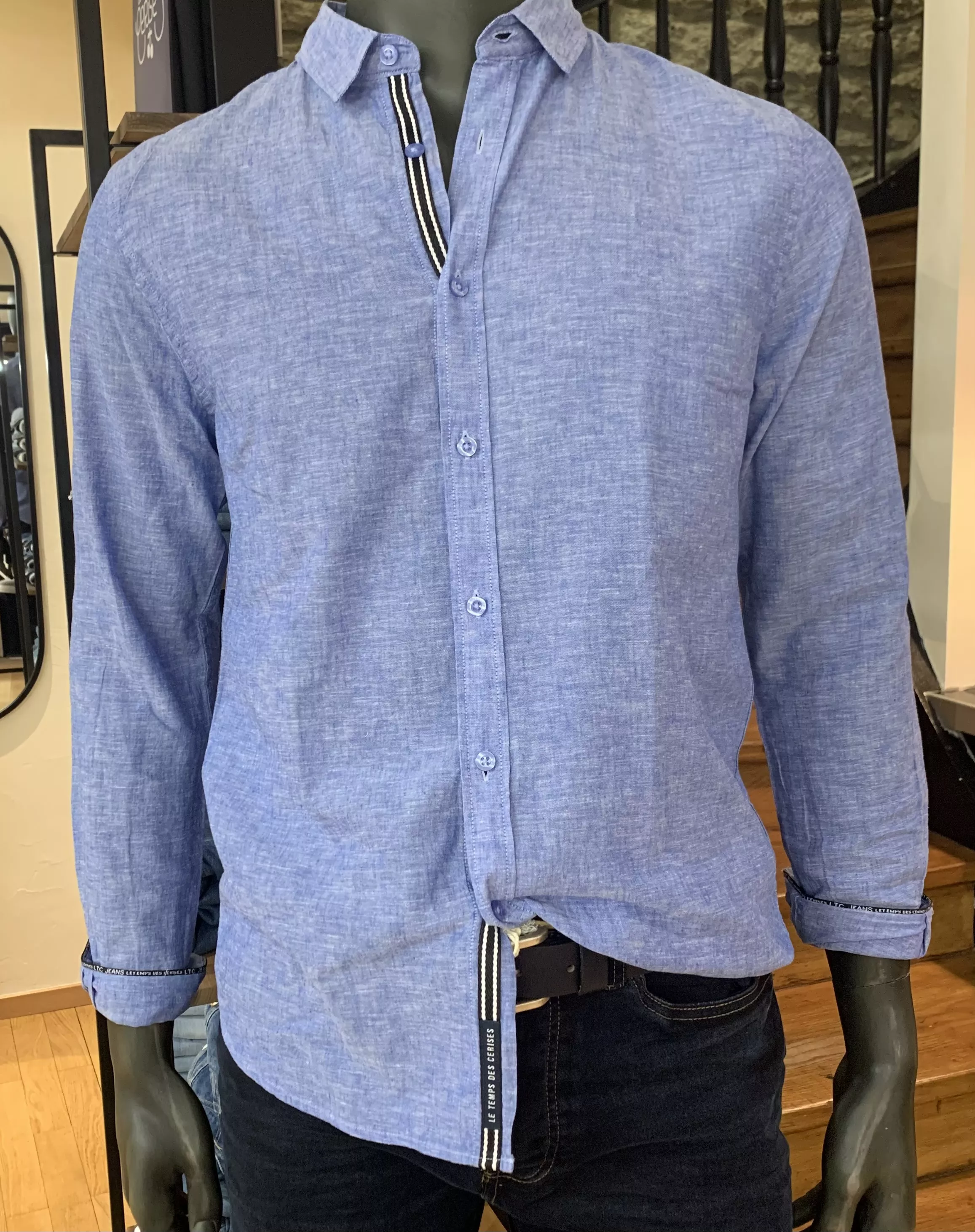 CHEMISE MANCHES LONGUES LIN ET COTON LE TEMPS DES CERISES