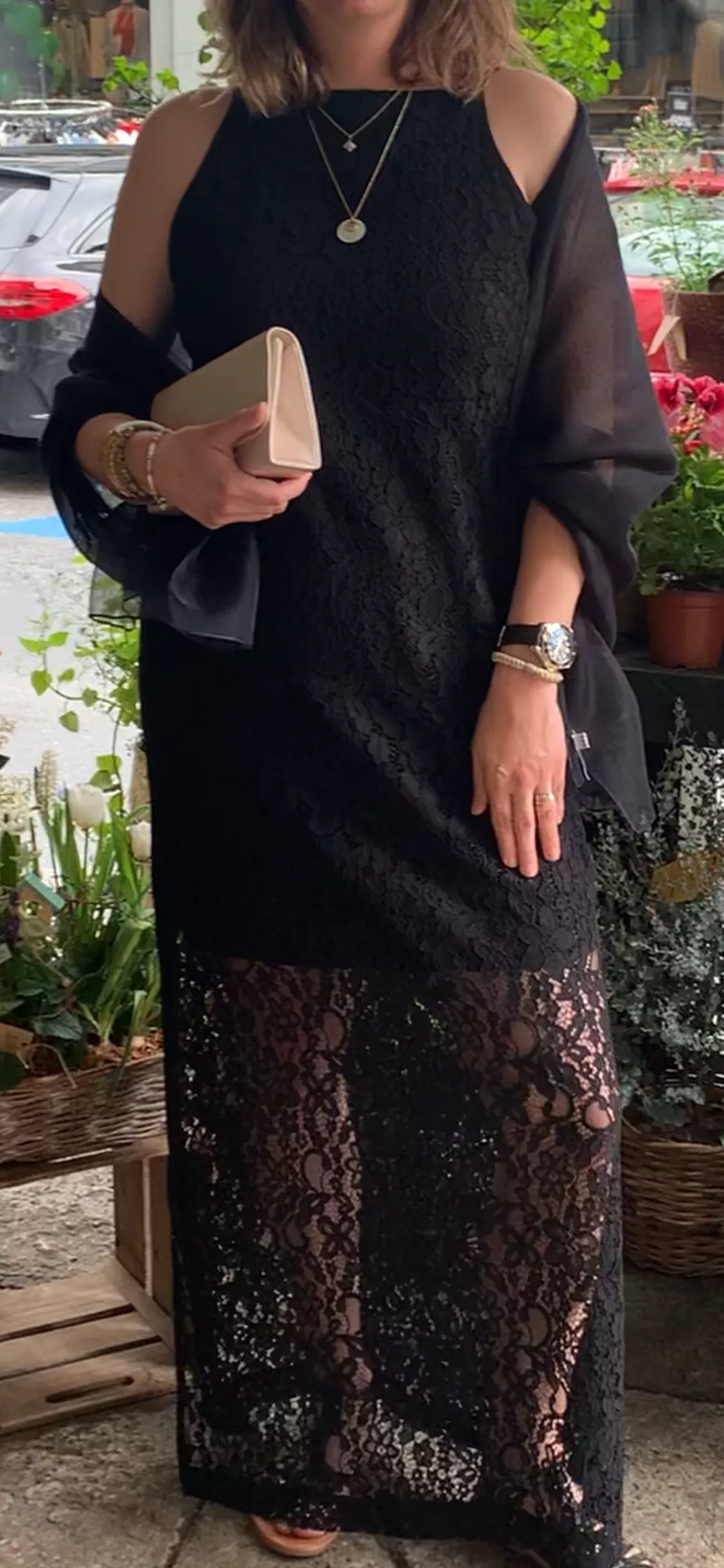 ROBE LONGUE DENTELLES BRETELLES